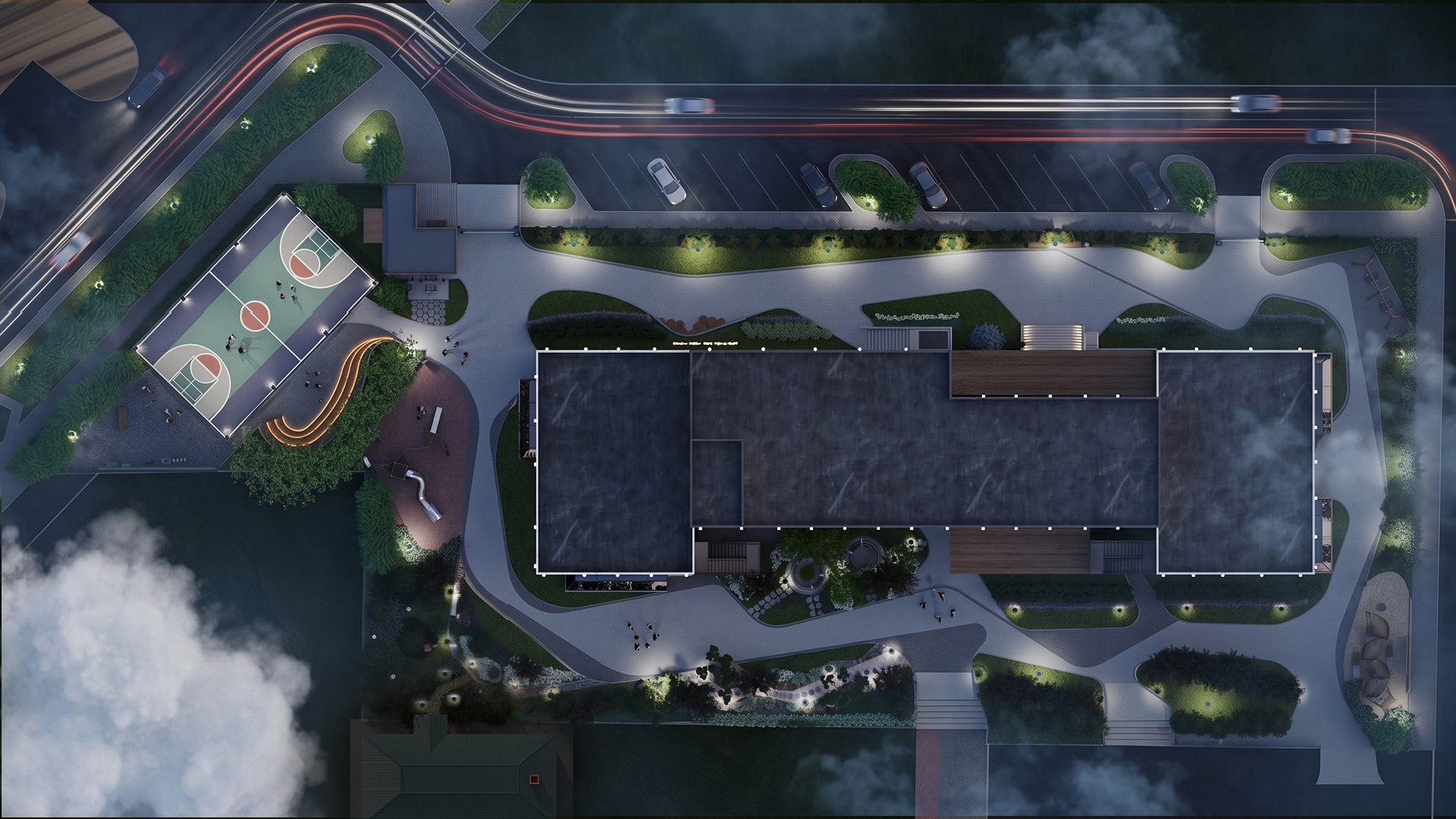 Aerial View at Night